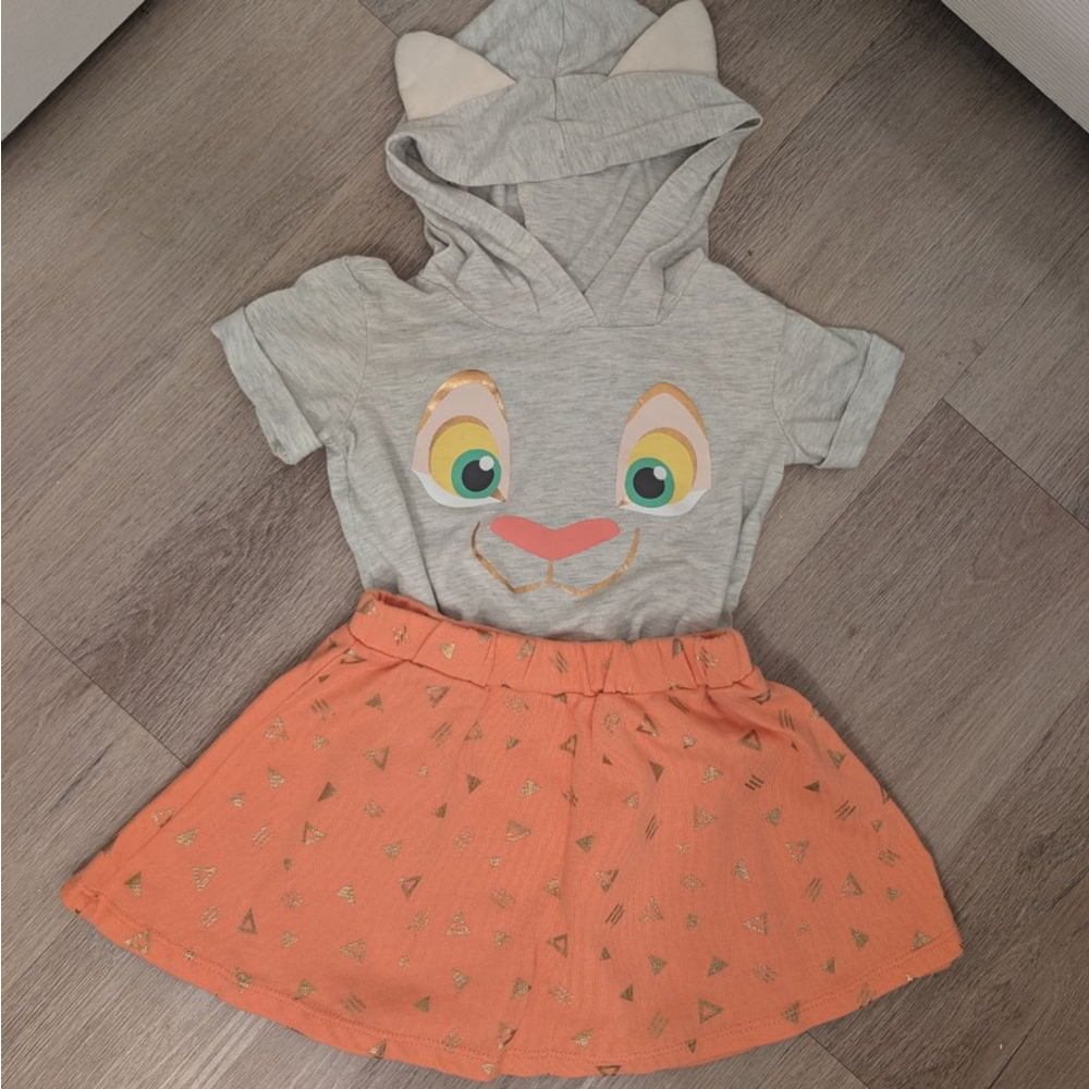 Girls Disney The Lion King Matching Set 3T Gray Orange Nala Simba